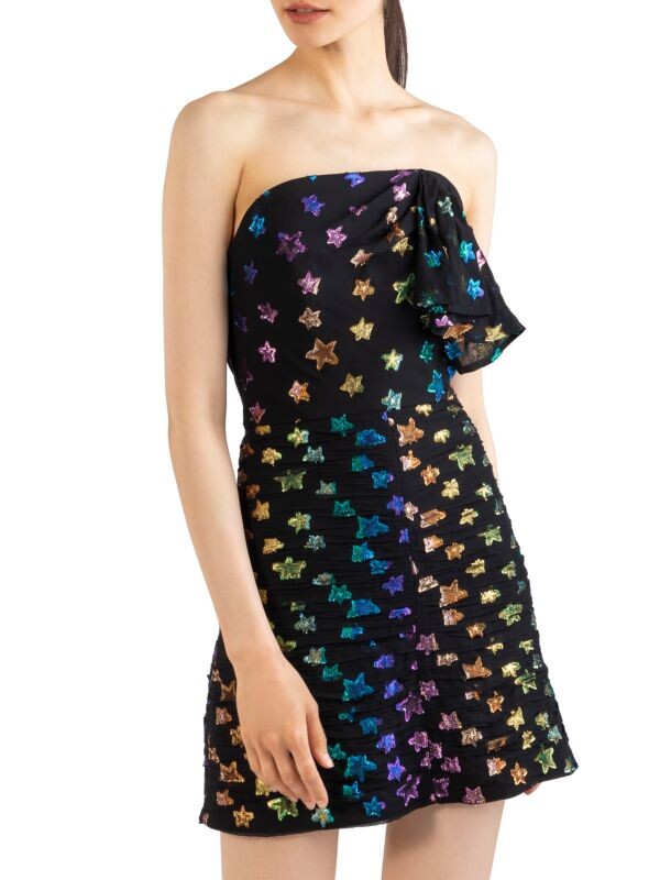 

Звездное платье nyla с эффектом металлик Shoshanna Black multi
