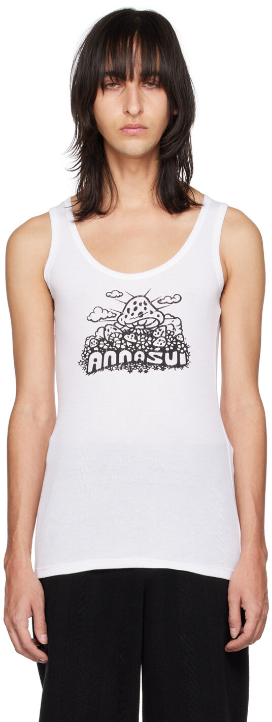 

Белая майка с грибами Anna Sui