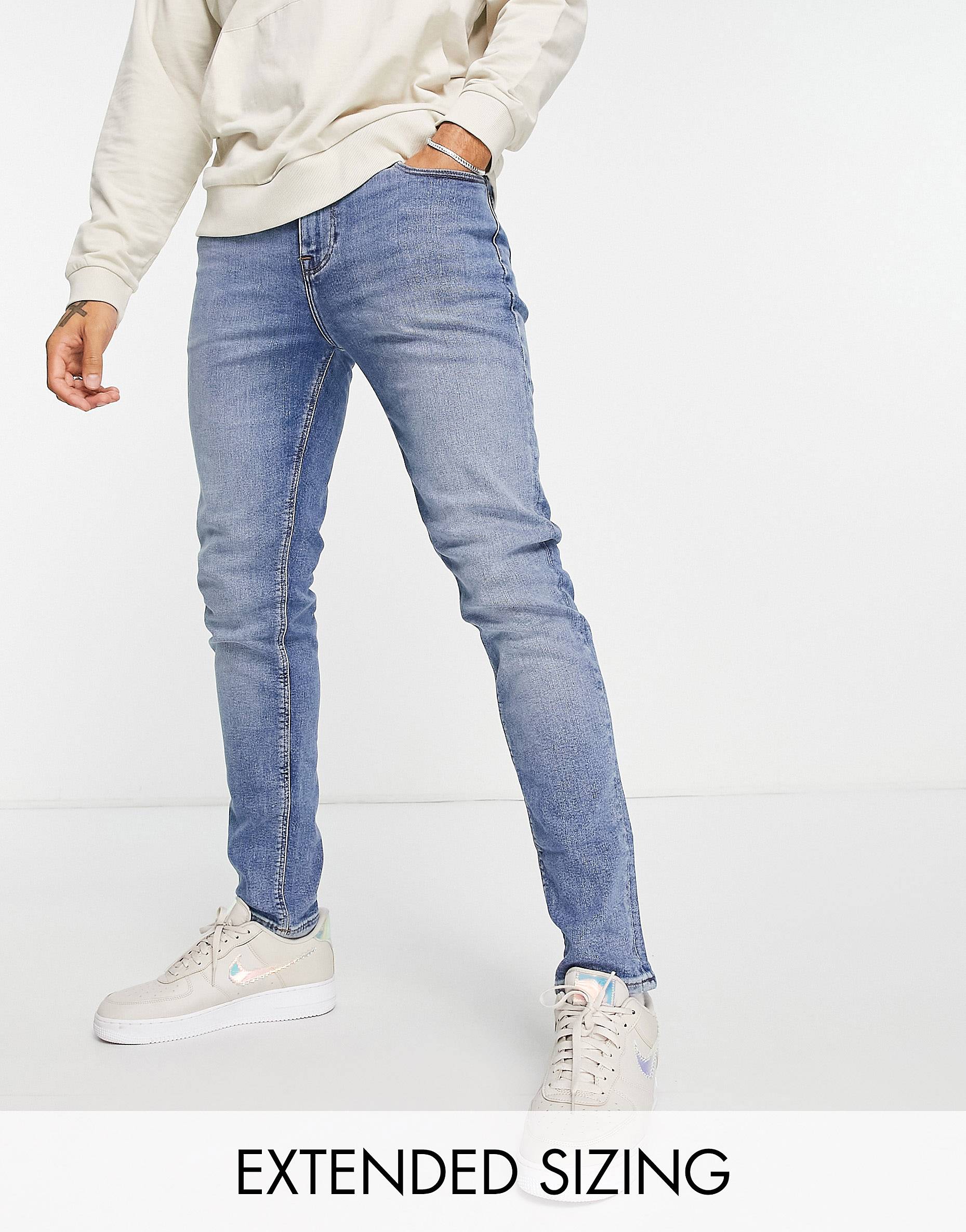 Синие джинсы скинни в винтажном стиле ASOS DESIGN синие джинсы скинни asos в винтажном стиле
