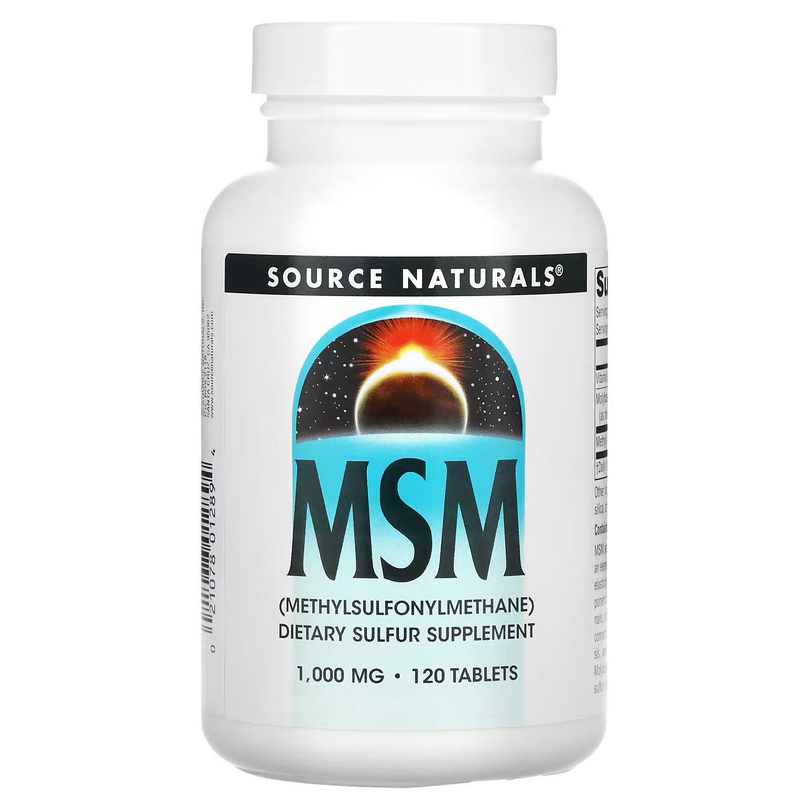 Source Naturals, МСМ (метилсульфонилметан), 1000 мг, 120 таблеток source naturals генистеин соевый комплекс 1000 мг 120 таблеток