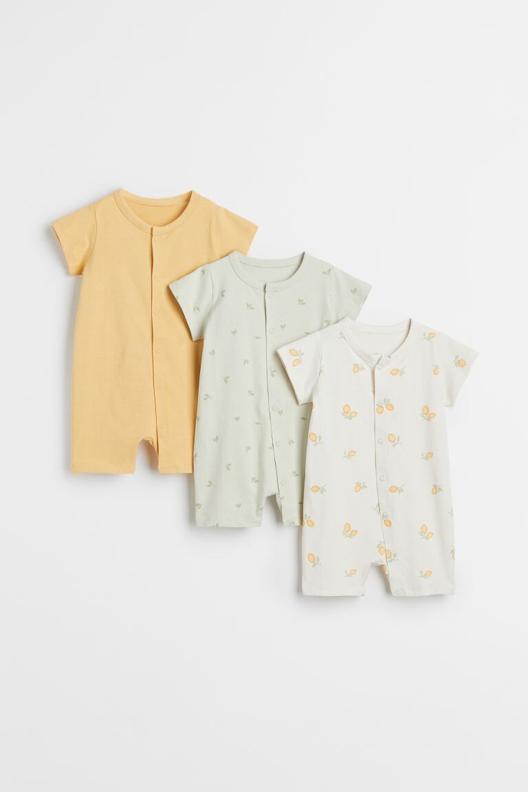 

3 пары хлопковых пижам H&M, желтый/лимоны