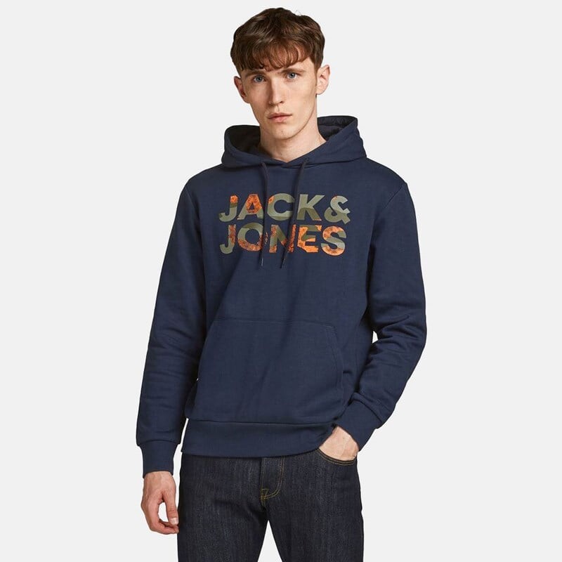 

Мужская толстовка солдатик с логотипом Jack & Jones, синий