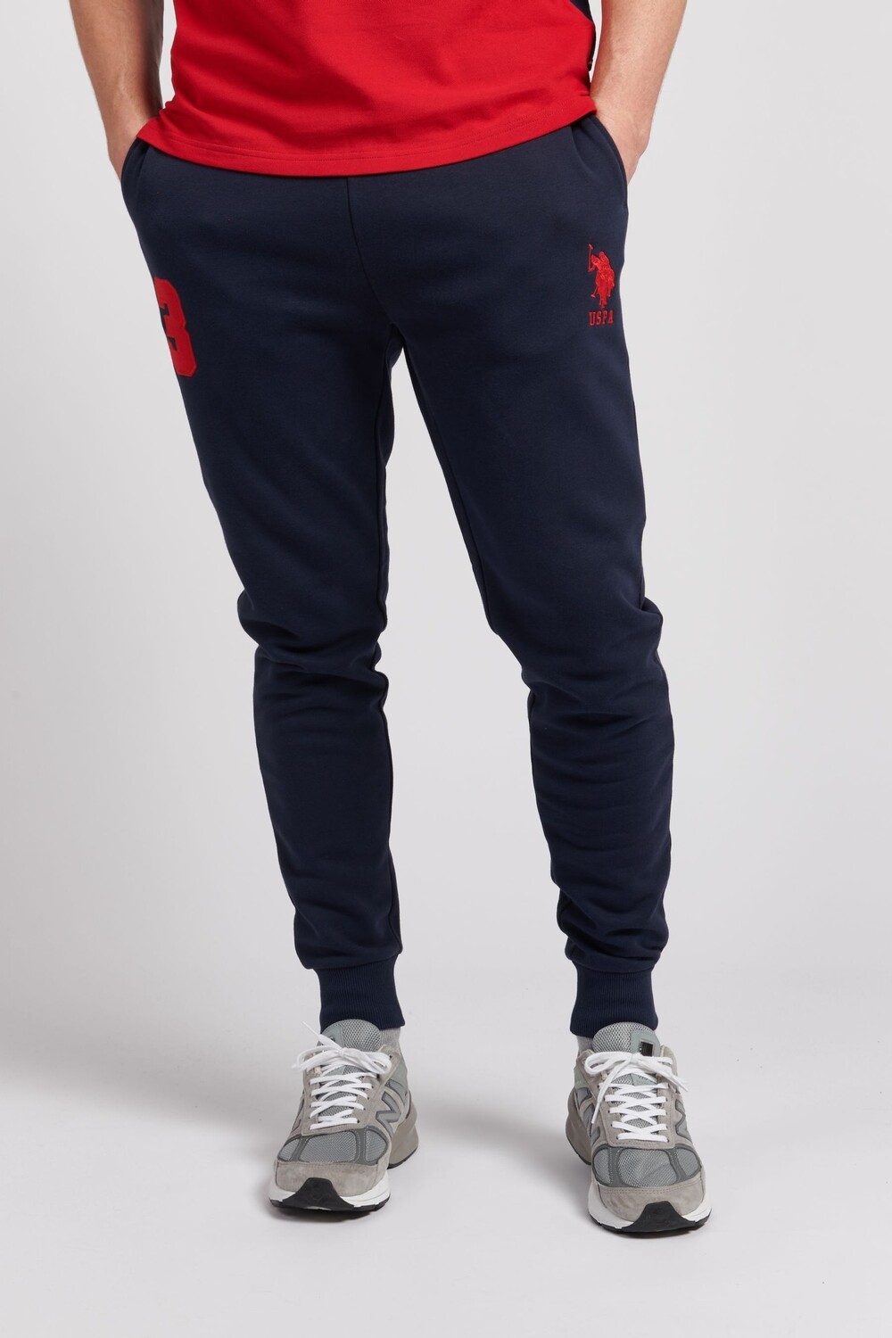 

Темно-синяя куртка DHM Player 3 Красные брюки для бега U.S. Polo Assn, синий, Красный