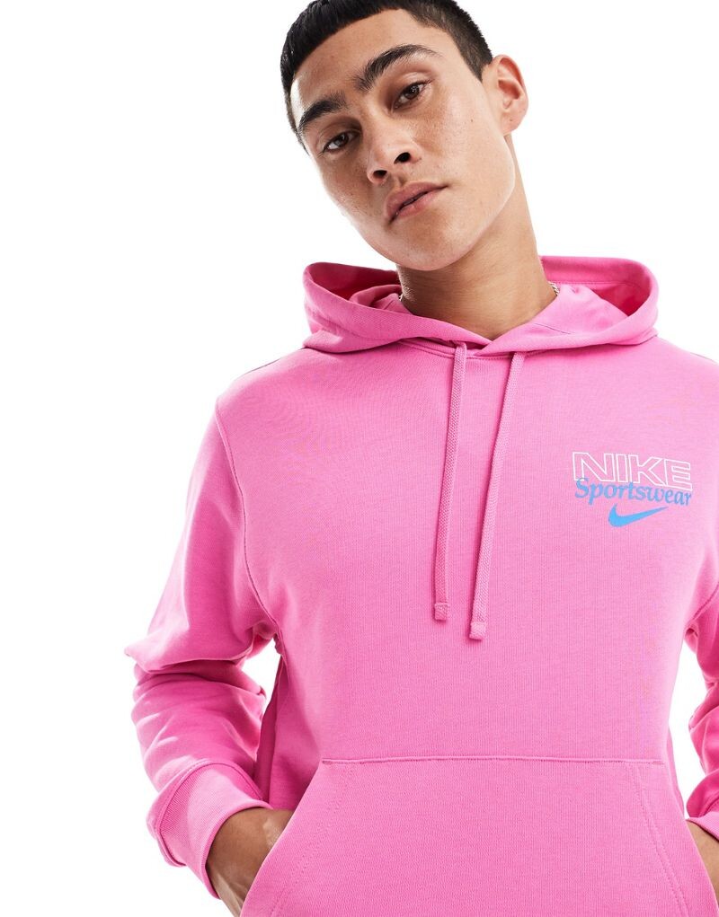 

Nike – розовая толстовка с графикой на спине