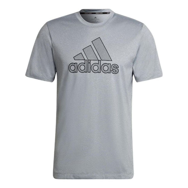Футболка Adidas Alphabet Logo Printing Round Neck Short Sleeve Japanese Version Silver T-Shirt, Серый
