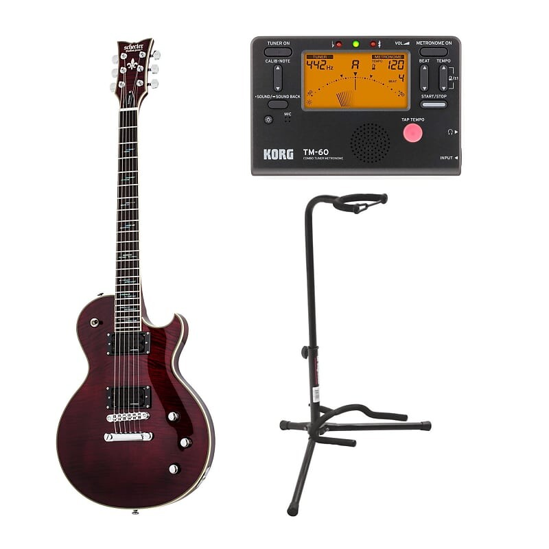 

Комплект 6-струнной электрогитары Schecter Solo-II Supreme (Black Cherry) со штативом для гитары и комбинированным тюнером/метрономом Schecter Solo-II Supreme 6-String Electric Guitar (Black Cherry) w/Stand & Tuner