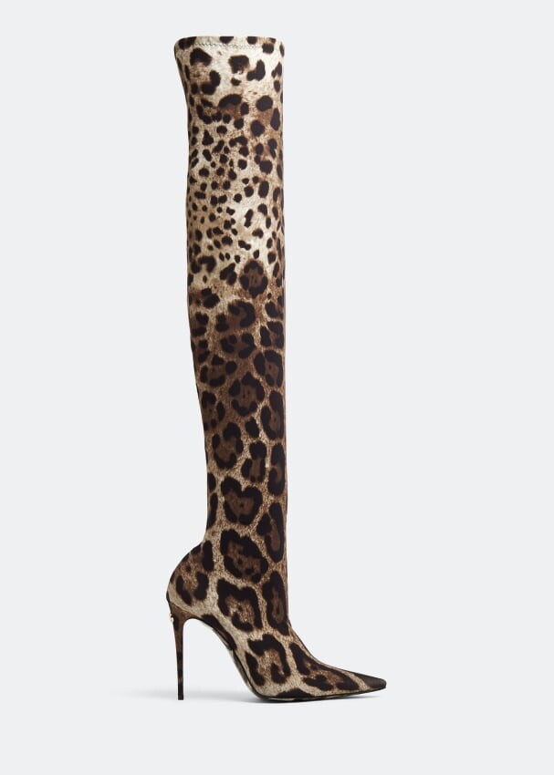 

Ботинки DOLCE&GABBANA Kim leopard printed boots, животный принт