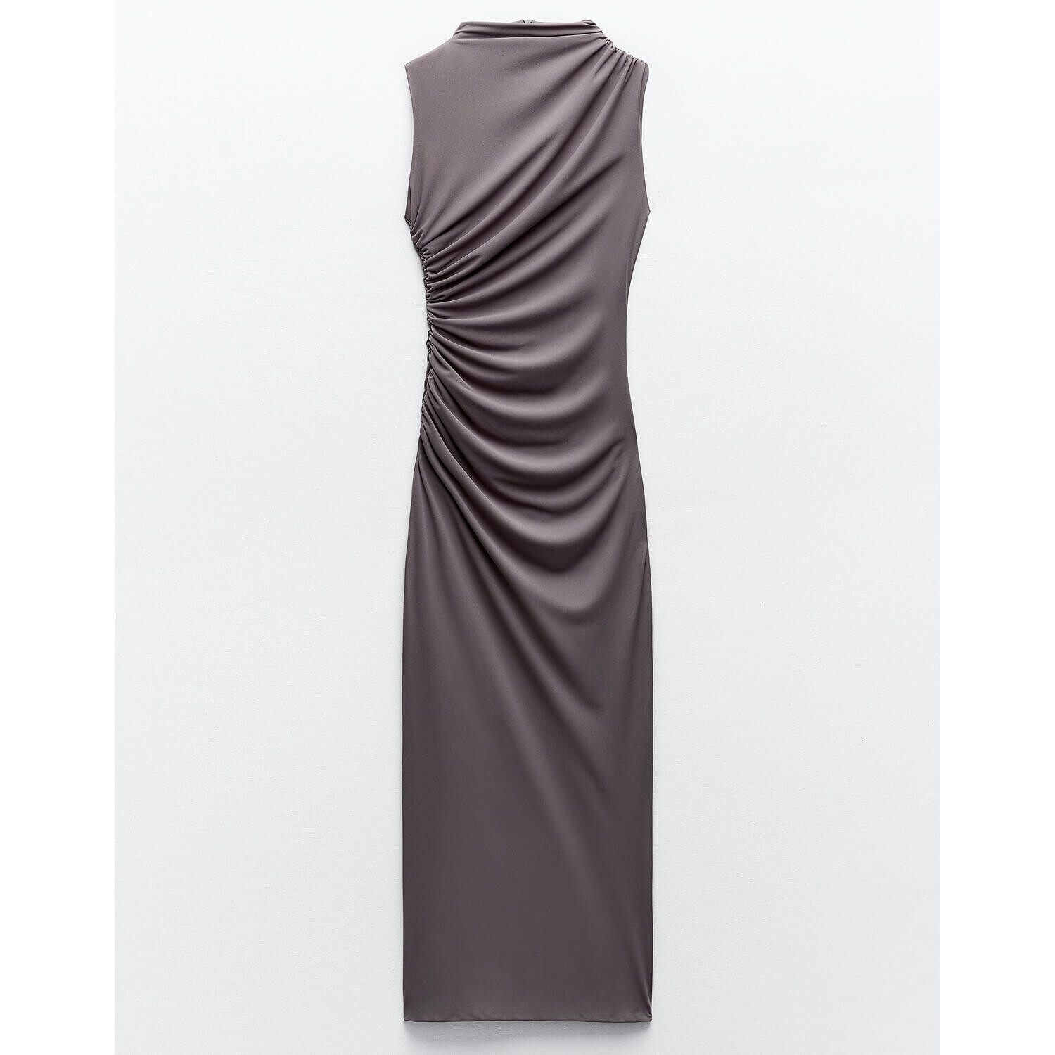 

Платье Zara Draped Midi, серый