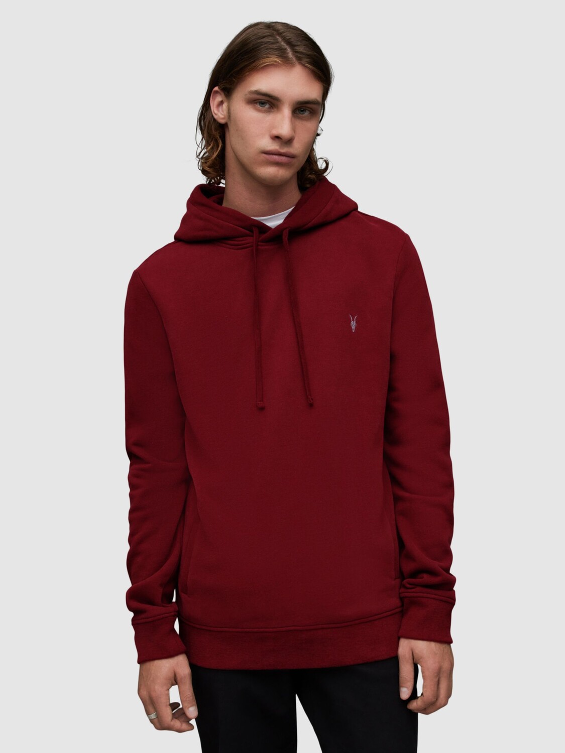 

Толстовка с капюшоном Ворон AllSaints, комета красная