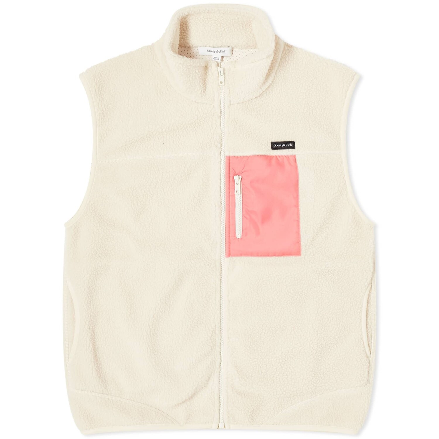 

Жилет Sporty & Rich Zipped Sherpa, кремовый, Бежевый