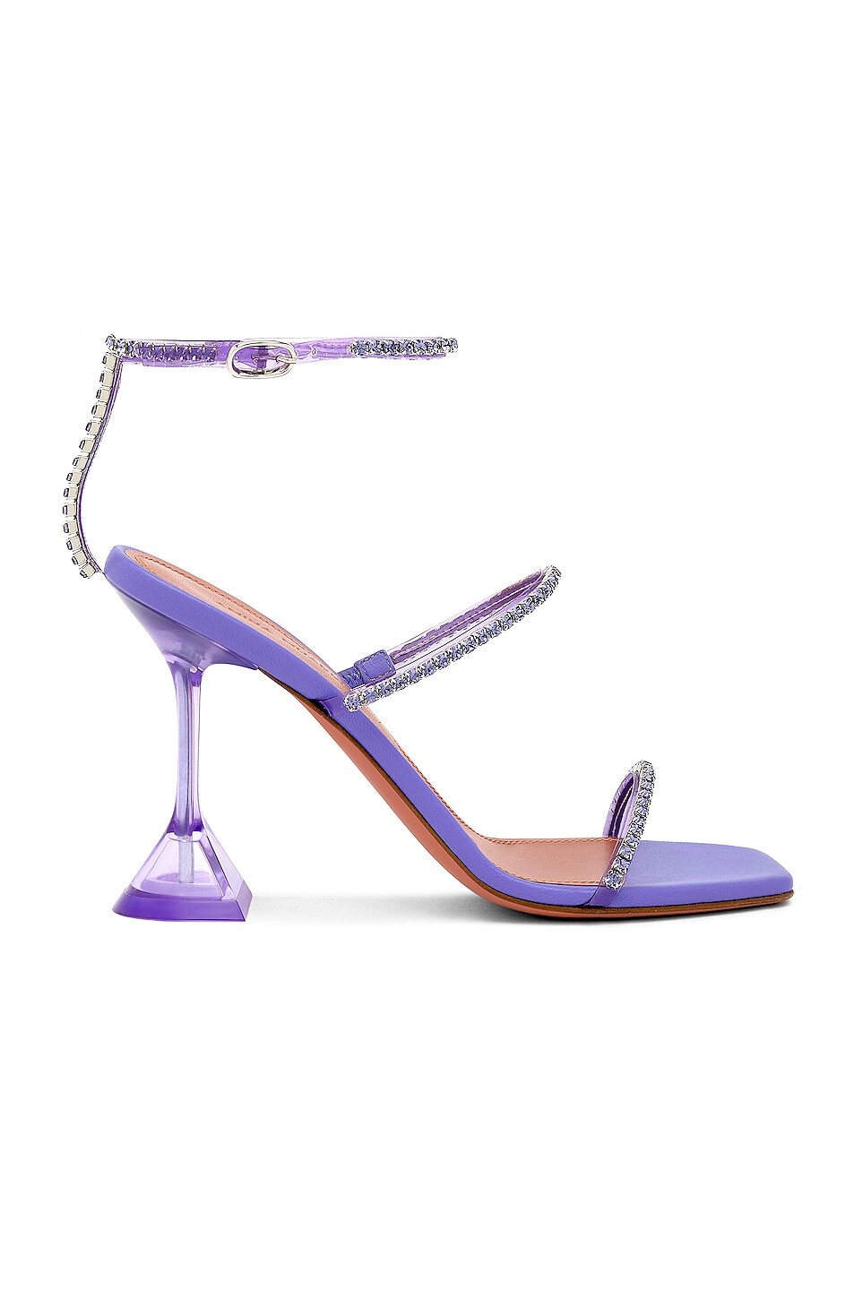 

Сандалии Amina Muaddi Gilda Glass, цвет Lilac & Tanzanite Crystals