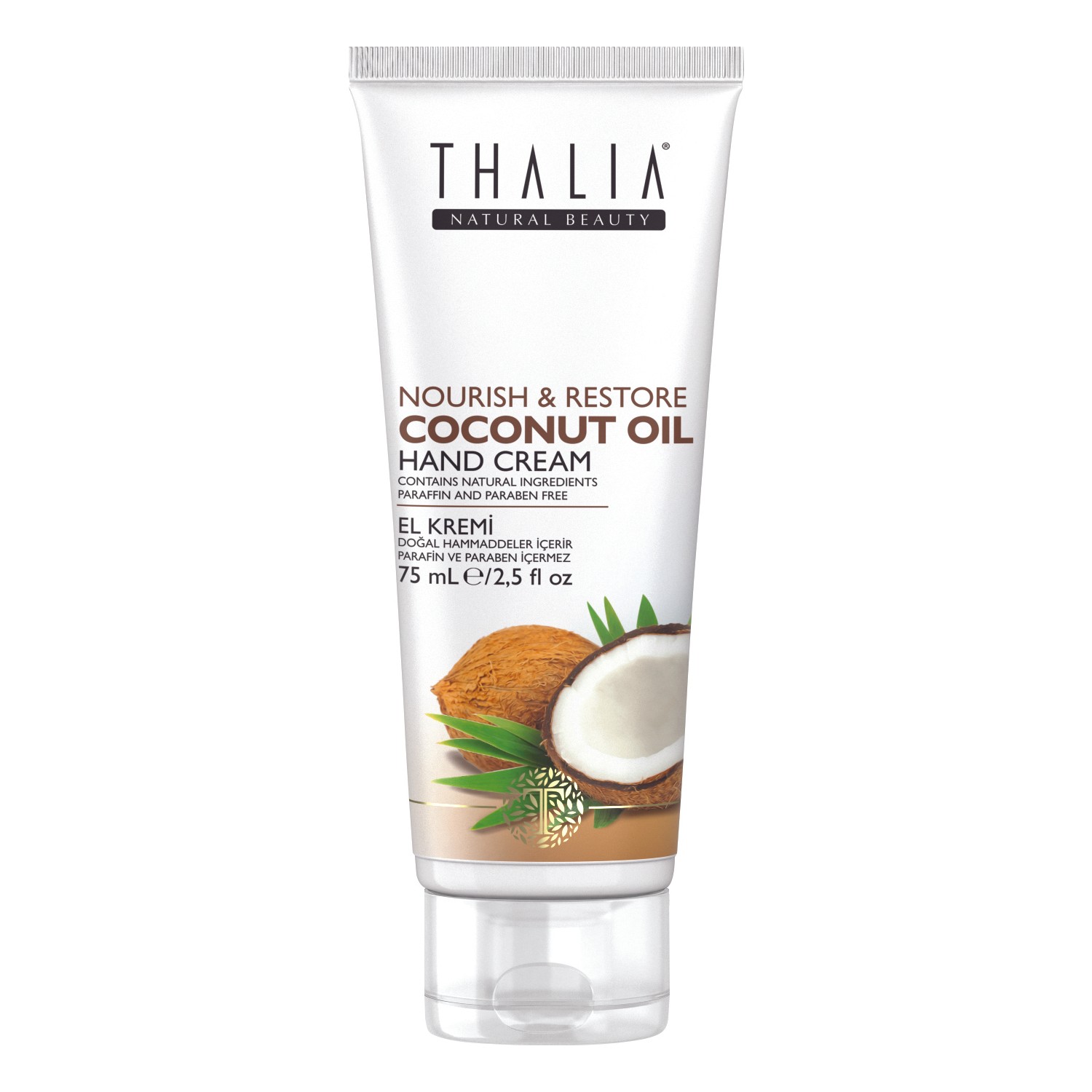 Крем для рук Thalia с кокосовым маслом, 75 мл organic virgin coconut oil 500ml