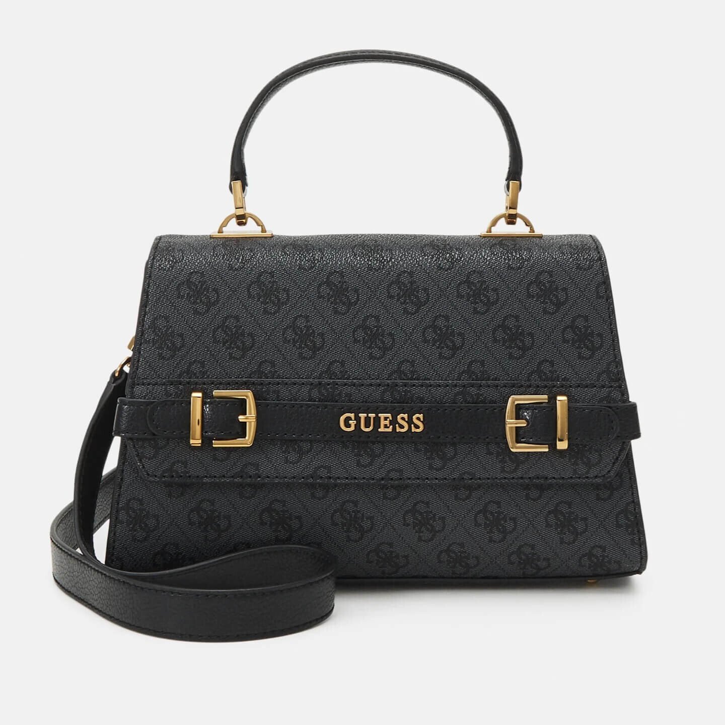 

Сумка Guess Sestri Logo Top Handle Flap, черный