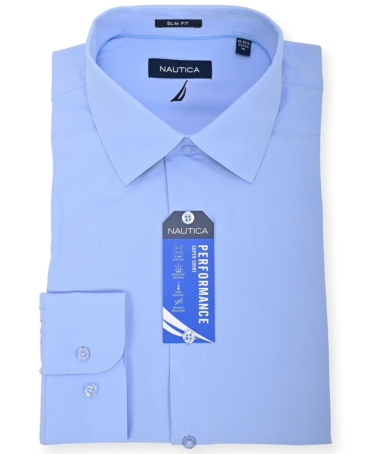 

Мужская классическая рубашка slim fit supershirt Nautica, светло-синий