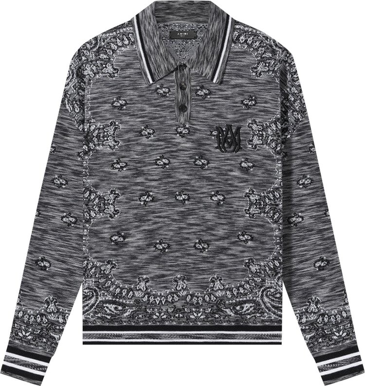 

Лонгслив Amiri Space Dye Bandana Long-Sleeve Polo 'Black', черный