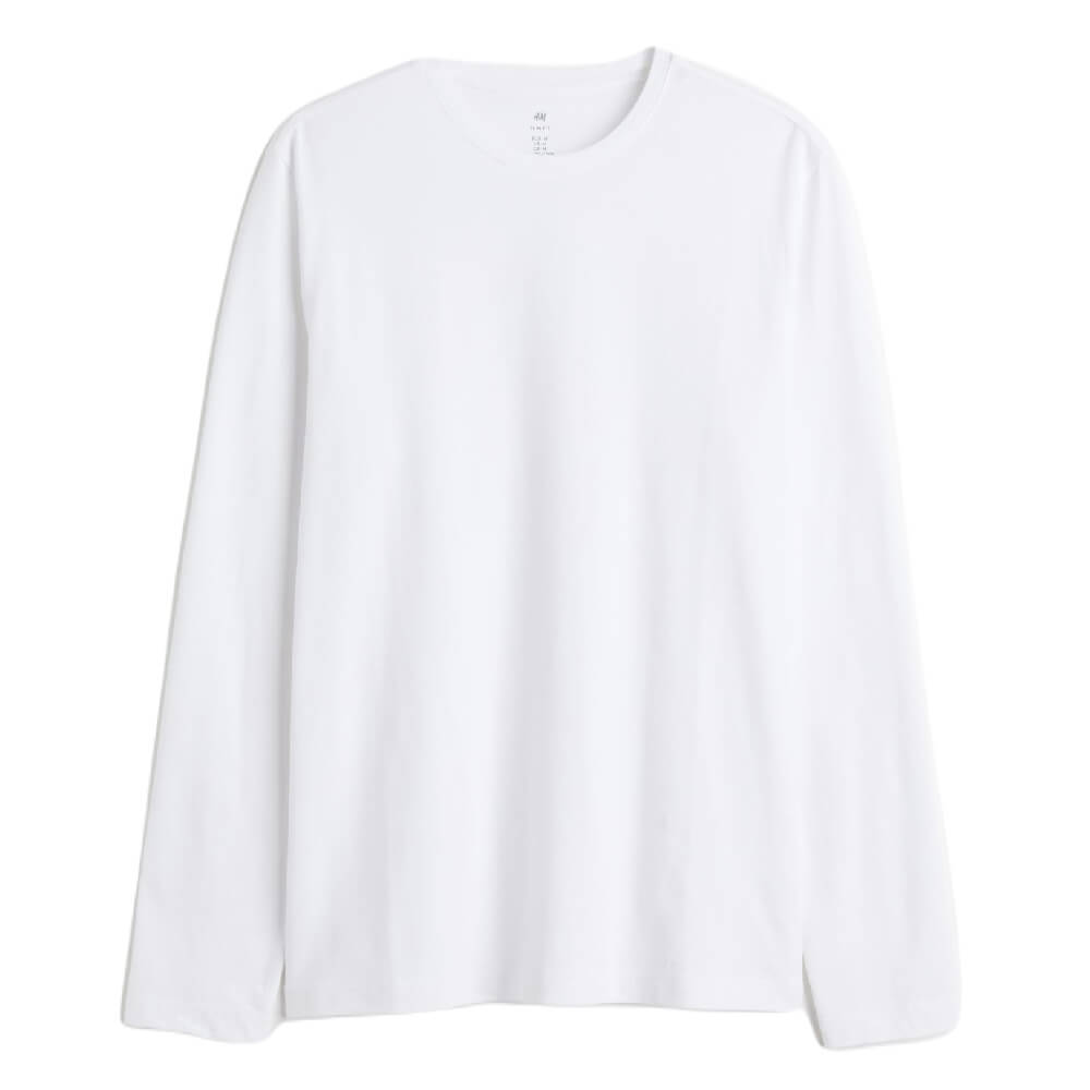 Лонгслив H&M Slim Fit Jersey, белый гоночная футболка 2022f1 с длинными рукавами новая команда брендовая рубашка с круглым вырезом и одинаковым пользователем