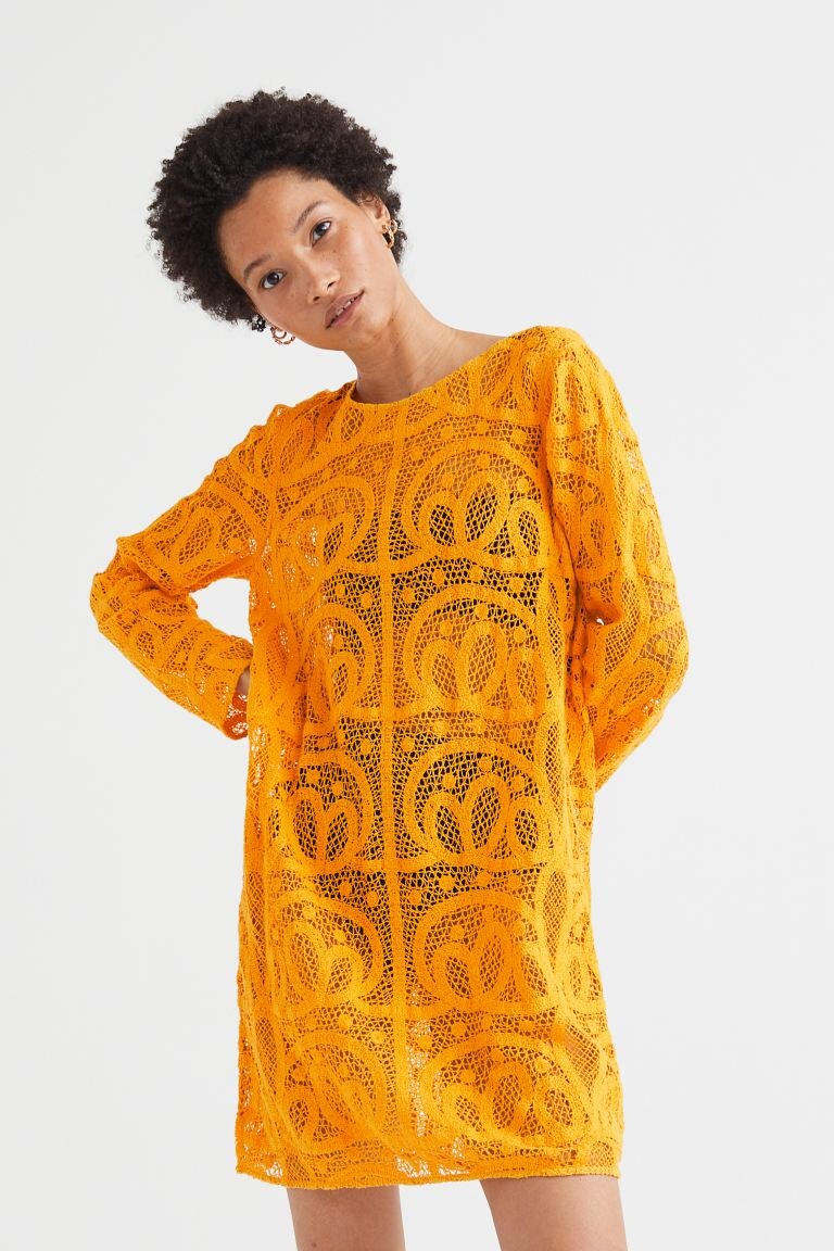 

Платье крючком H&M, темно-желтый