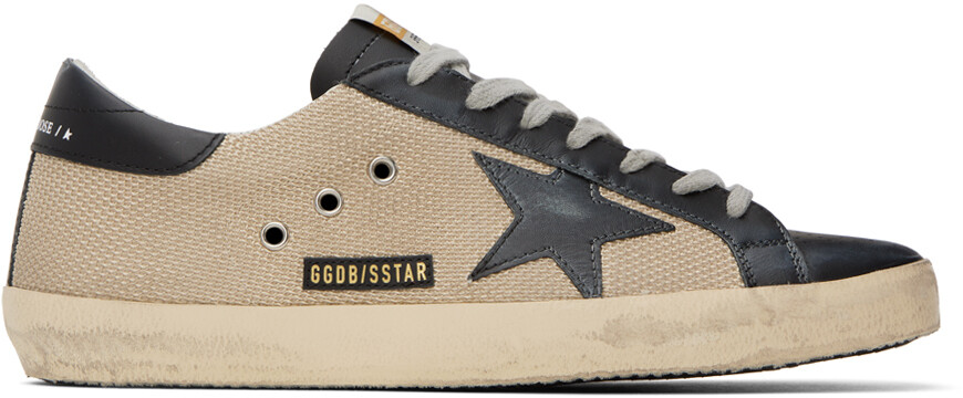 

Бежевые и черные кроссовки Super-Star Golden Goose