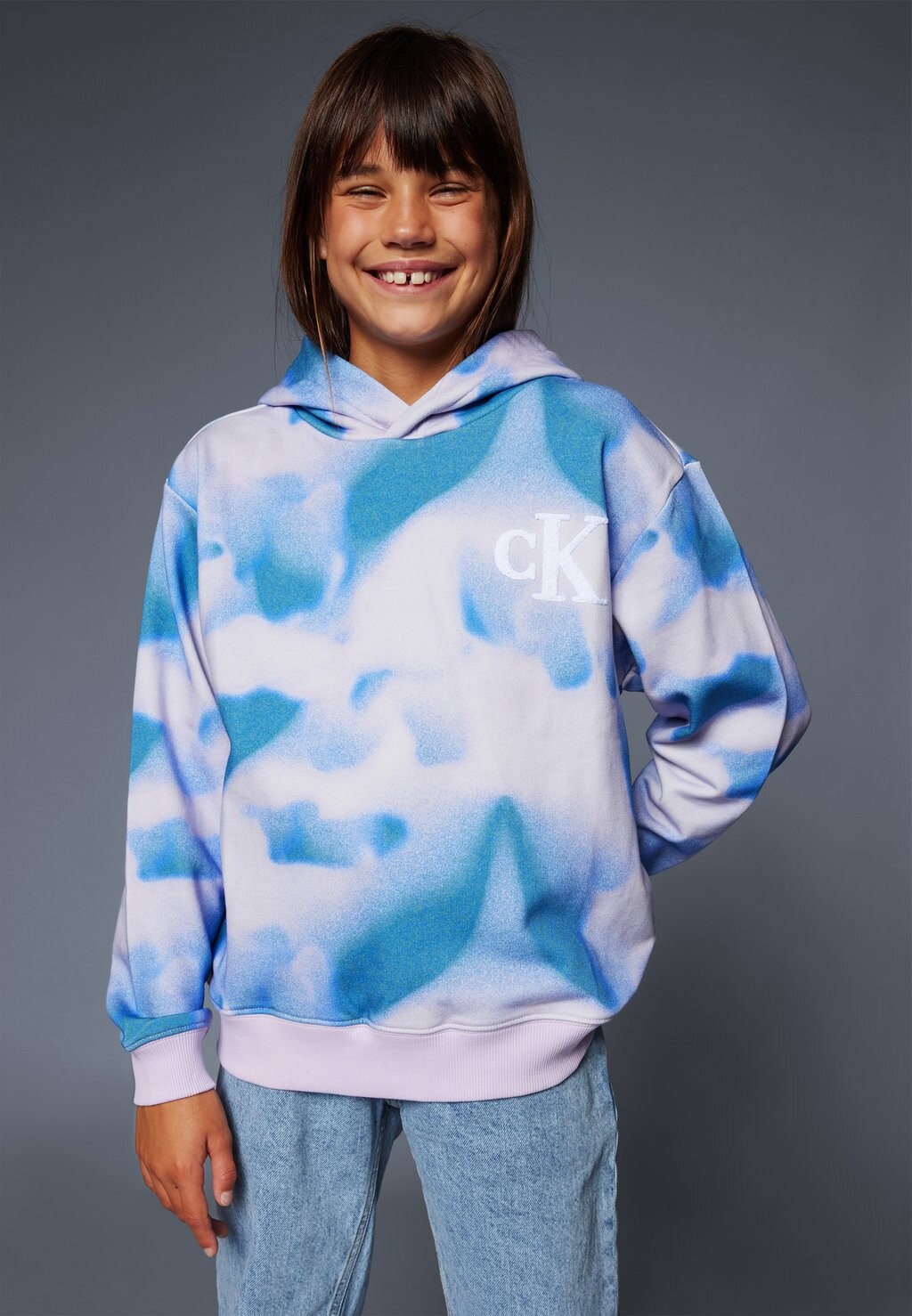 

Толстовка Exclusive Tie Dye Hoodie Unisex Calvin Klein Jeans, цвет liquid blue