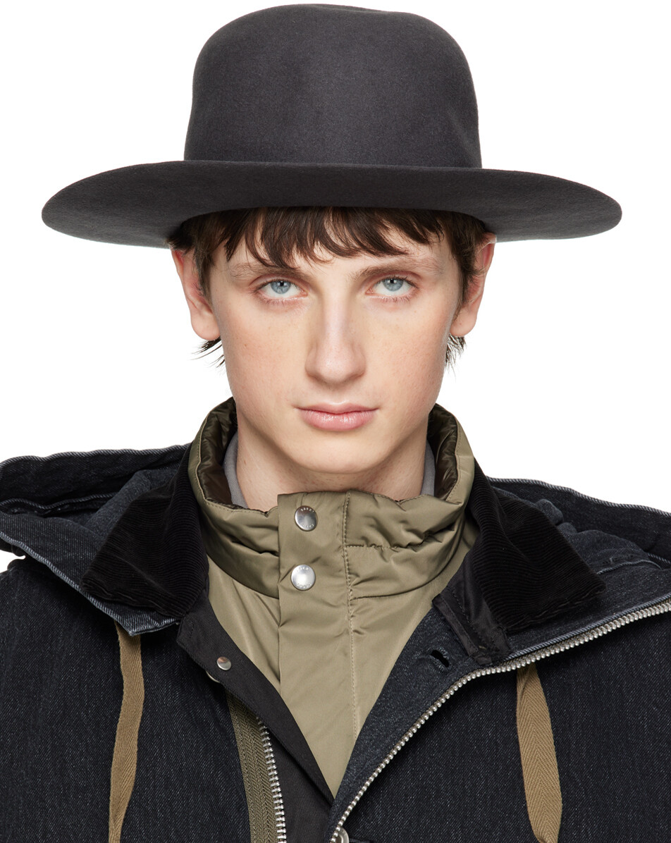 

Серая фетровая структурированная шляпа sacai