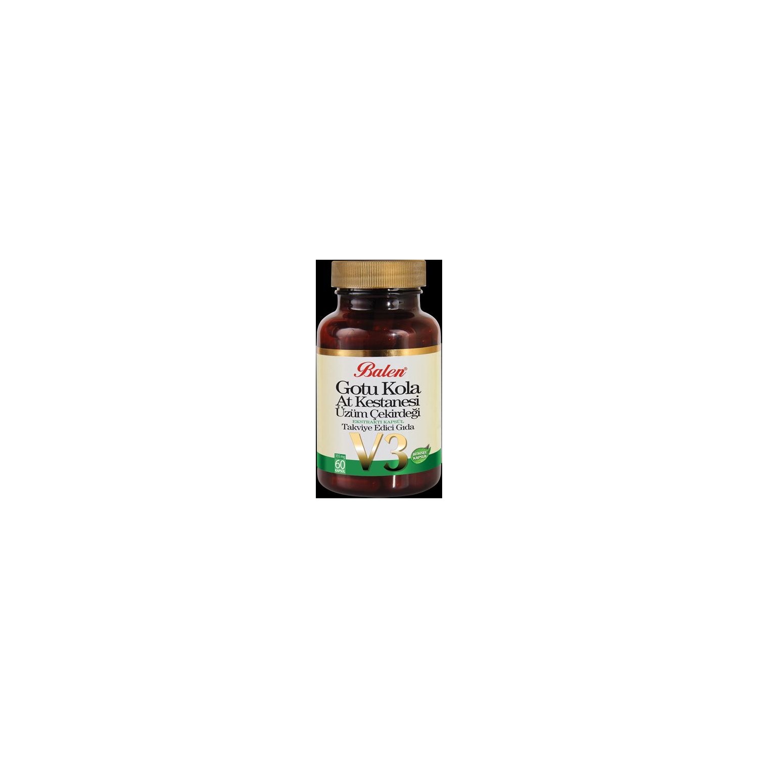 цена Активная добавка Balen Gotu Cola & Horse Chestnut & Grape Seed Extract Capsules, 60 капсул, 355 мг