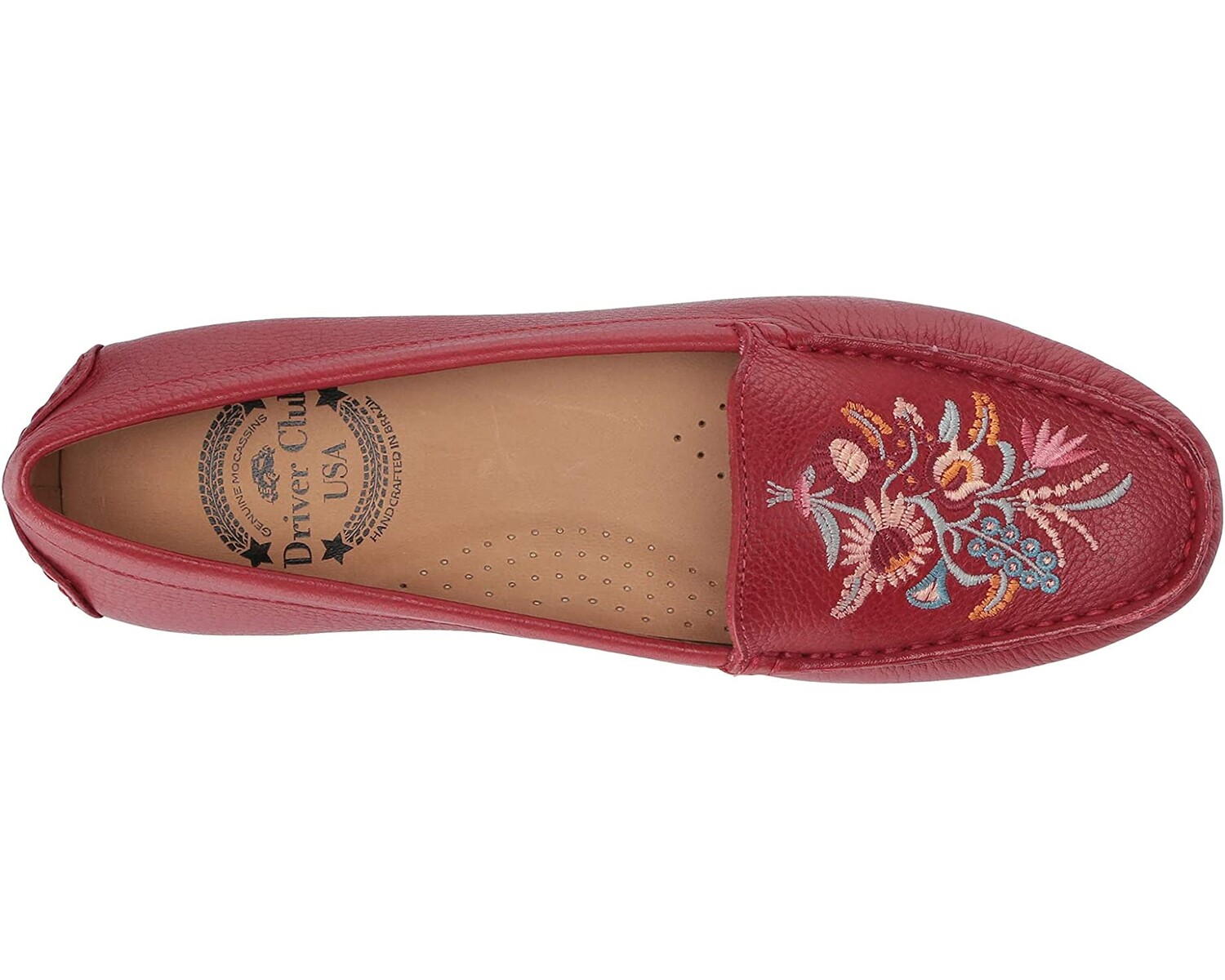 

Лоферы Women's Leather Made in Brazil Nashville Loafer Driver Club USA, красный