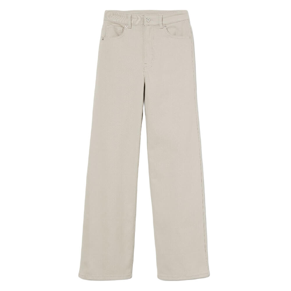 

Брюки H&M Wide-Leg Twill, бежевый