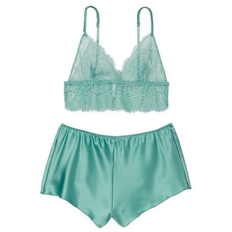 

Пижама Victoria's Secret La Fleur Lace Bralette, бирюзовый