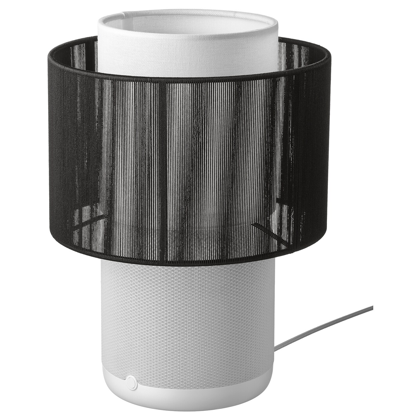 SYMFONISK Спикер-светильник с WiFi, холст, белый/черный IKEA
