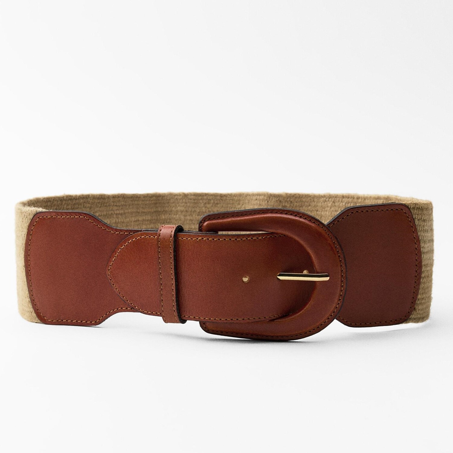 

Ремень Zara Contrast Leather, темно-коричневый