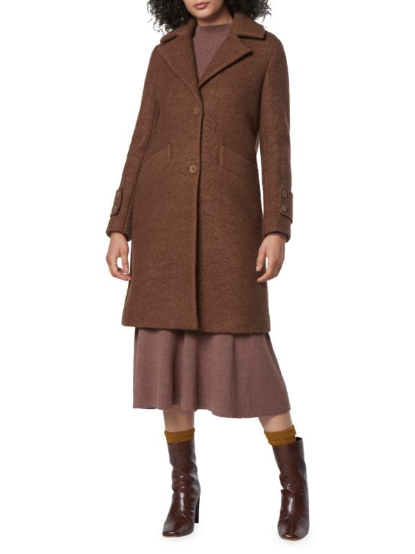 Пальто Regine Andrew Marc из прессованной шерсти из букле, коричневый бусы из бирюзы прессованной