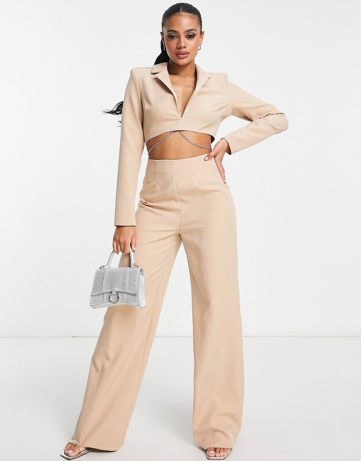 

Комбинезон из смокинга с отделкой стразами ASOS DESIGN