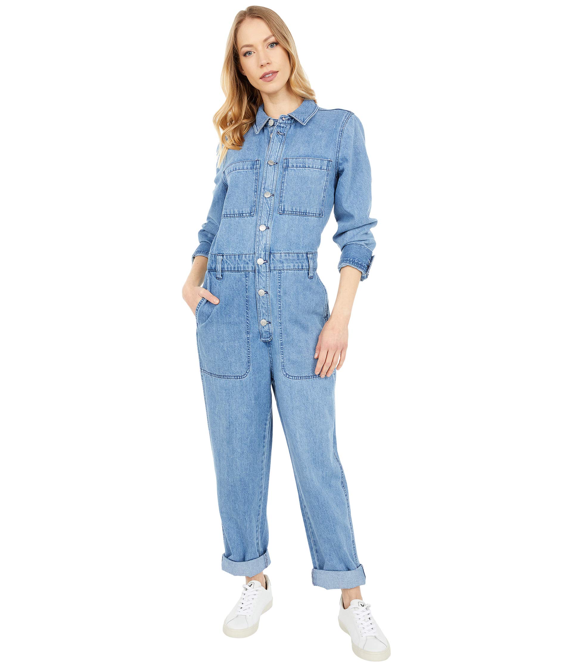 Брюки Madewell, Denim Relaxed Coverall Jumpsuit in Glenroy Wash шорты madewell relaxed denim shorts in haywood wash