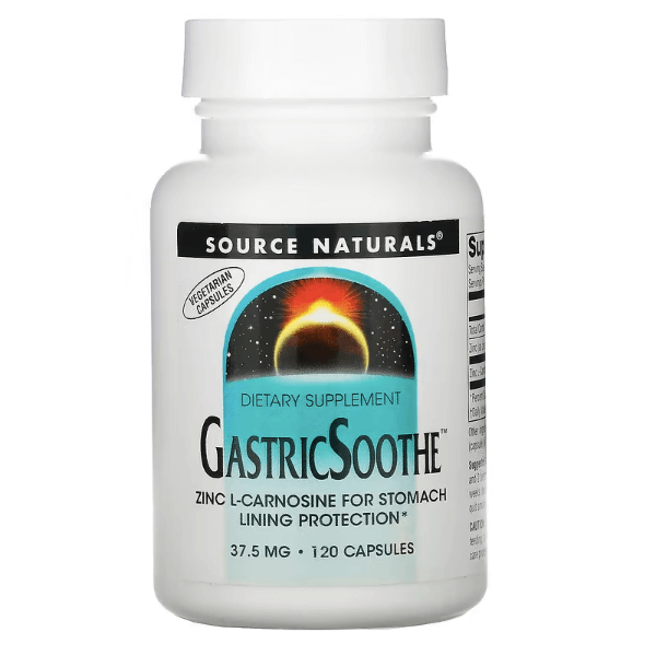 Цинк Source Naturals GastricSoothe 37,5 мг, 120 капсул source naturals таурин 1000 мг 120 капсул