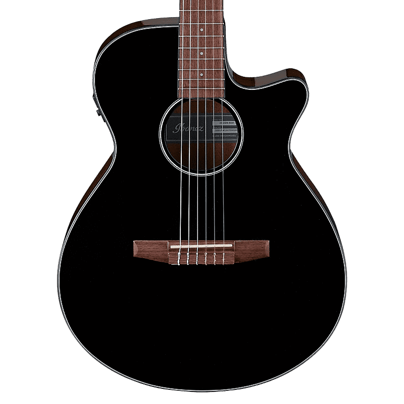 классическая гитара со звукоснимателем ibanez aeg50n bkh Ibanez AEG50N Акустическая электрическая классическая гитара - черный Ibanez AEG50N Electric Classical Guitar - Black