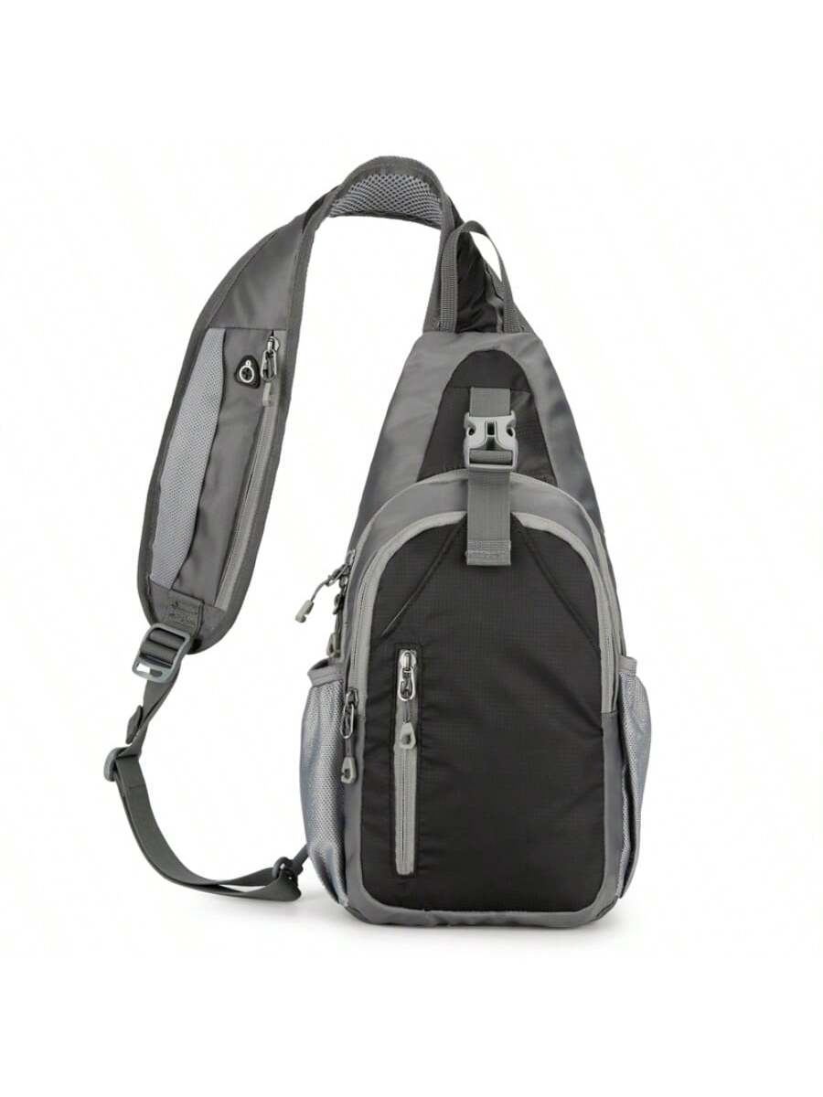 сумка слинг рюкзак через плечо нагрудная сумка рюкзак для пеших прогулок и путешествий Водонепроницаемая нейлоновая нагрудная сумка, черный