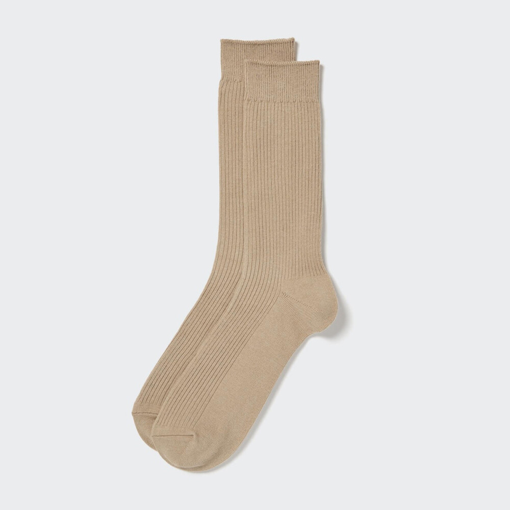 

Мужские носки Uniqlo однотонные, бежевый