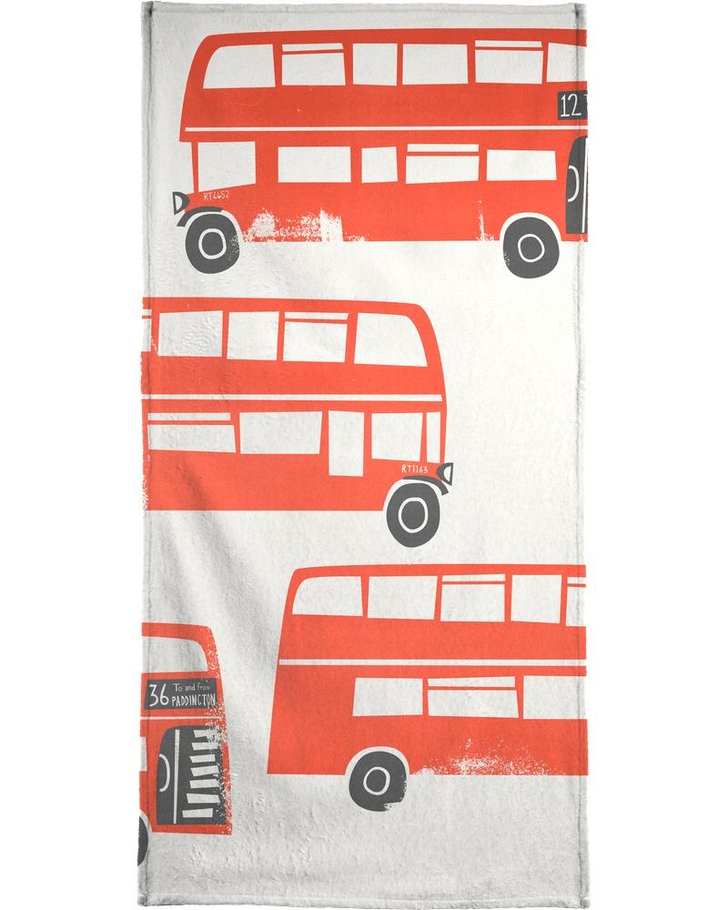 Полотенце для ванной Juniqe London Busses, цвет Blau & Gelb