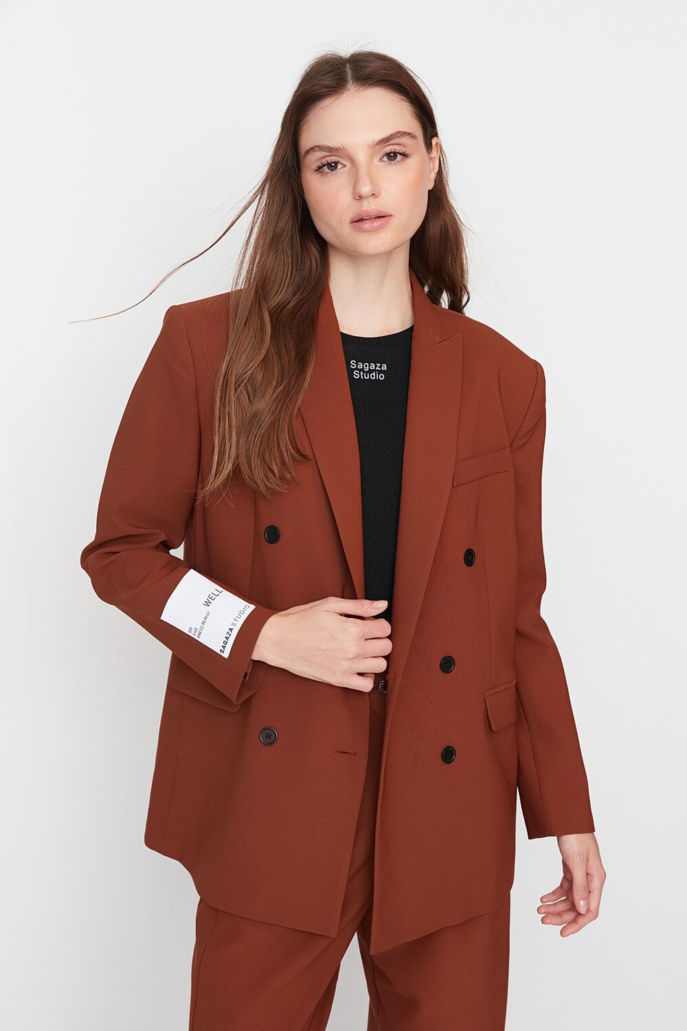 

Куртка - Коричневый - Oversize Trendyol, коричневый