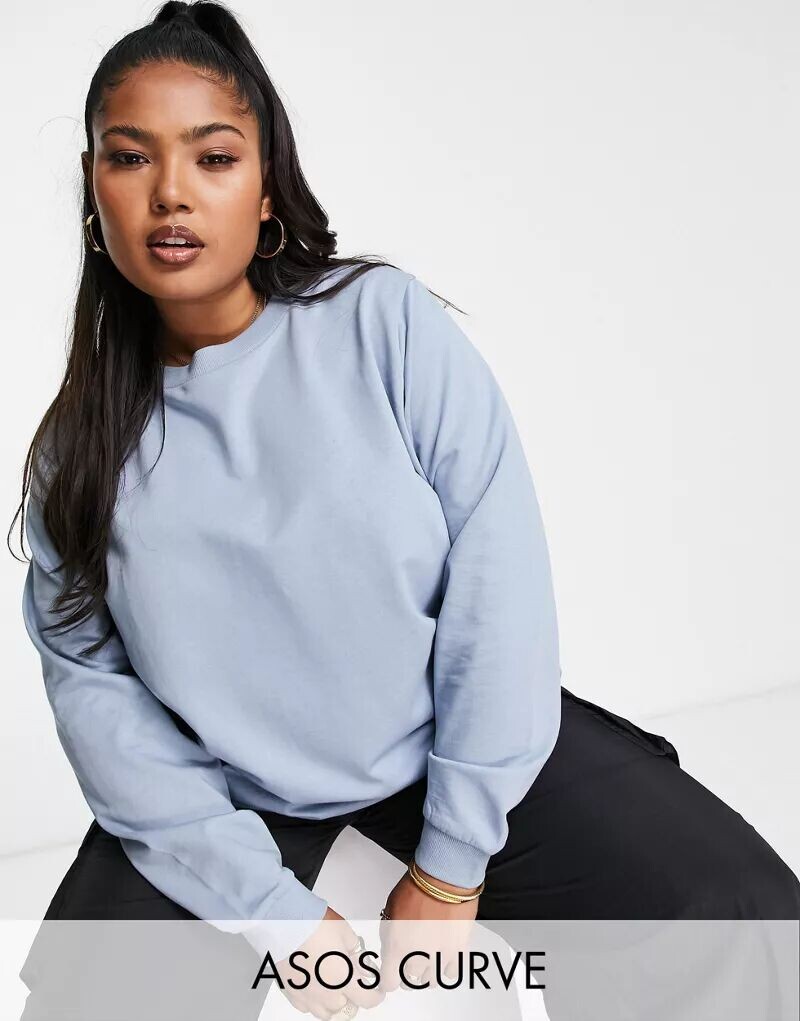 

Синий свитшот ASOS DESIGN Curve