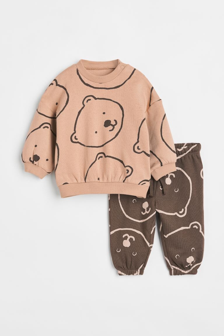 

Спортивный костюм из 2 предметов H&M, пудрово-розовый/медведи