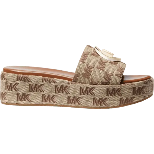 

Сандалии Michael Michael Kors Sadler Logo Jacquard Wedge, бежево-коричневый