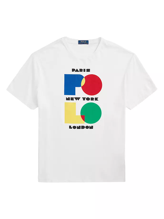 

Футболка с цветными блоками и логотипом Polo Ralph Lauren, белый