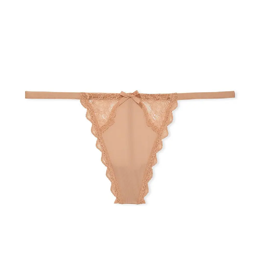 

Трусы Victorias Secret Dream Angels Lace Trim V-String, бежевый