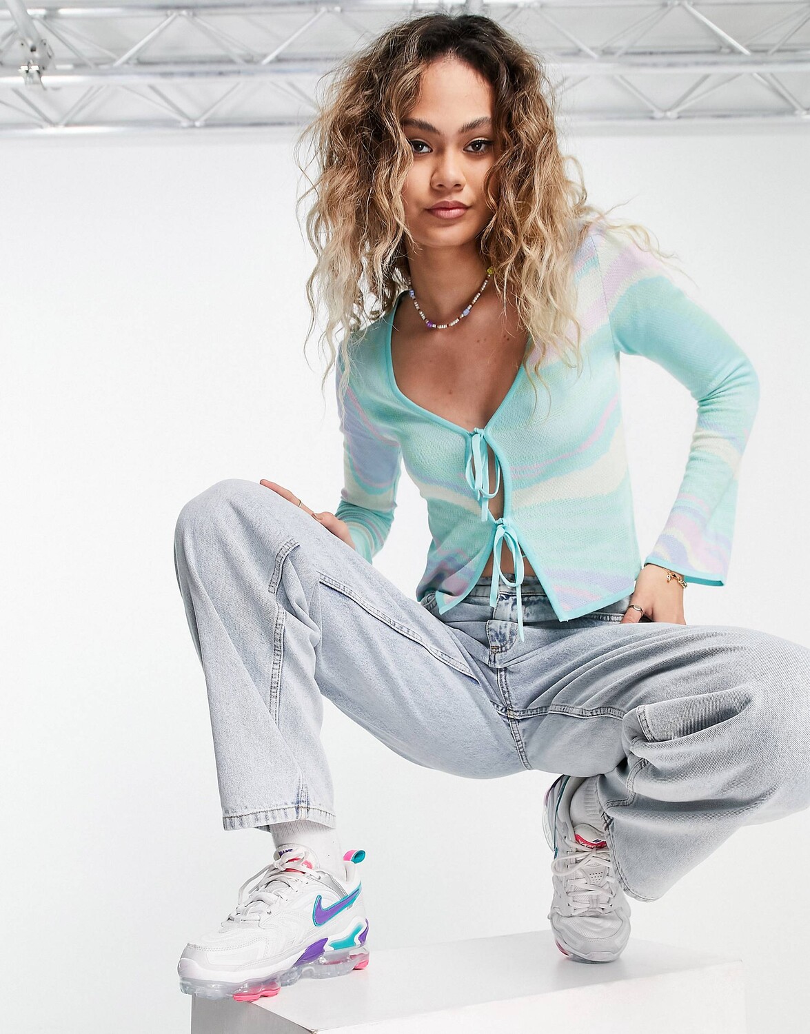 

Волнистый кардиган с завязками ASOS DESIGN