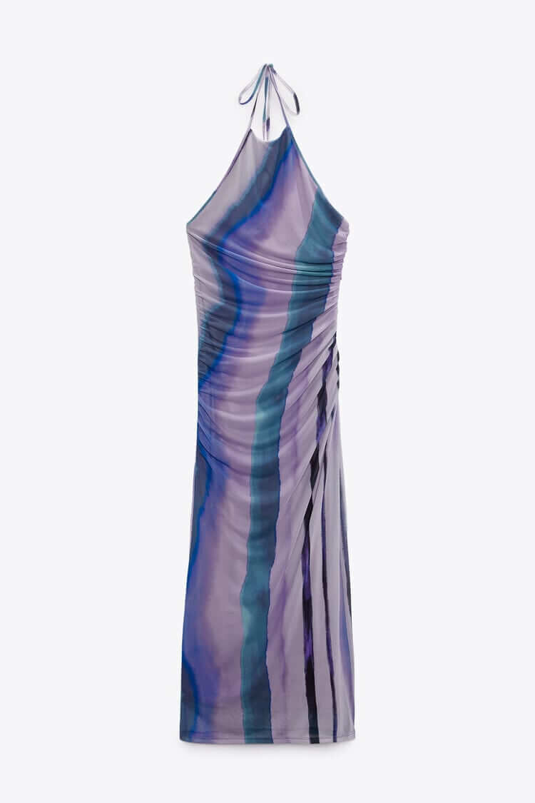

Платье Zara Printed Tulle Midi, мультиколор