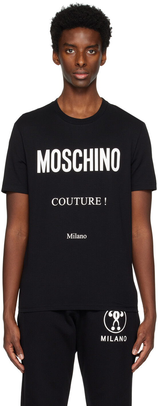 

Черная футболка с принтом Moschino, Черный