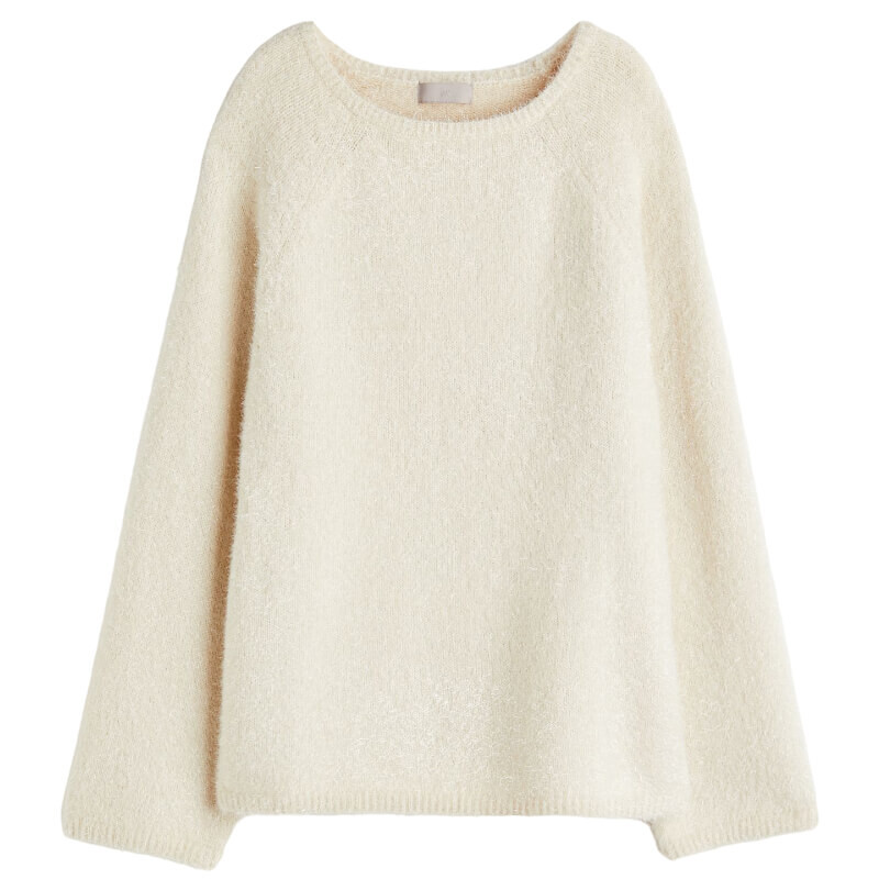 

Свитер H&M Modern Classic Oversized Fluffy, кремовый, Бежевый