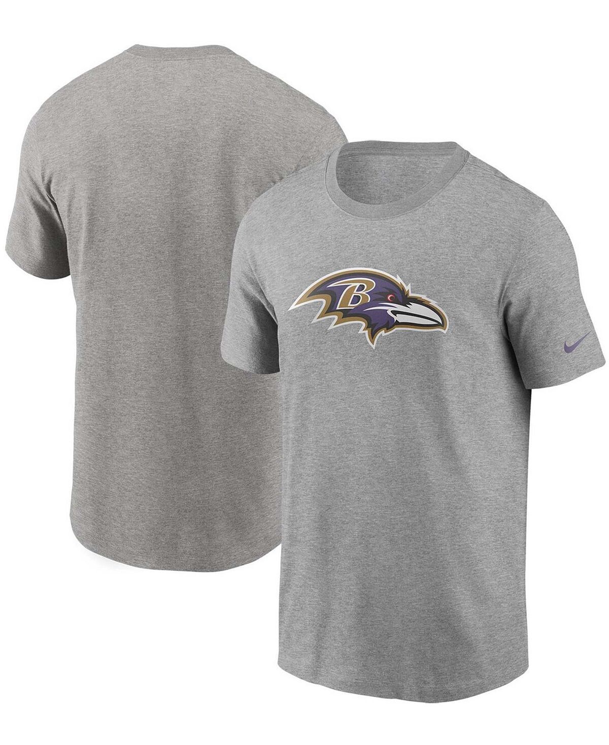 

Мужская футболка с логотипом baltimore ravens primary в меланжевом цвете серого цвета Nike, мульти