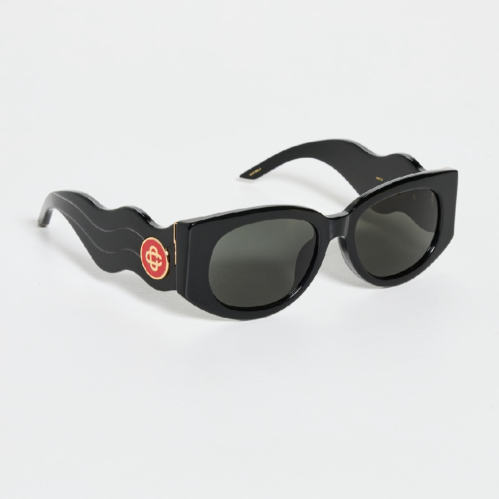 Солнцезащитные очки Casablanca Acetate & Metal Oval Wave, черный
